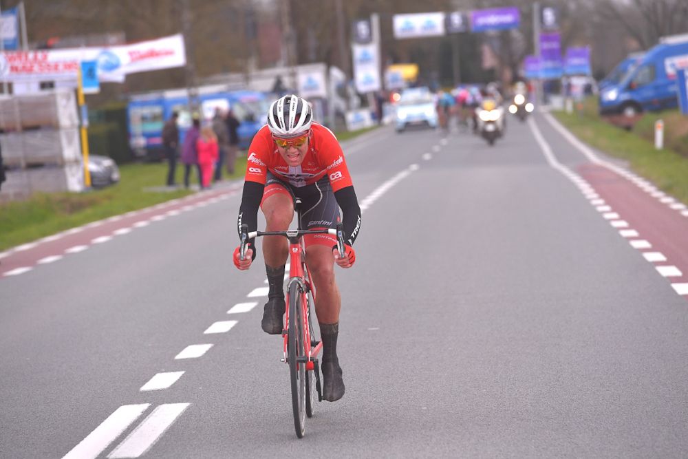 Mads Pedersen (Trek-Segafredo) holds off the chase to take second in Flanders