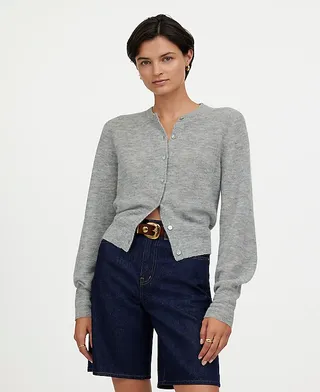 madewell, Ribbed Alpaca-Blend Cardigan Sweater