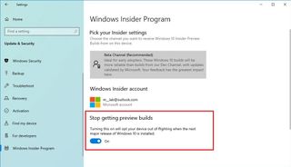 Opt-out Windows Insider Program option