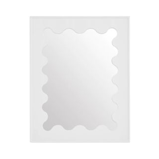 Jonathan Adler Ripple Lacquer Mirror in white