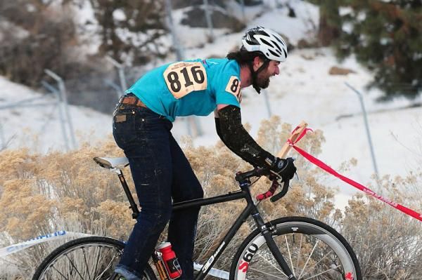 Chad Cheeney (Durango Devo) styling in blue jeans and a t-shirt.