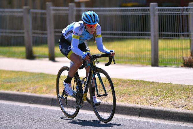 Arlenis Sierra (Astana) solos to her win at the women's 2019 Cadel Evans Great Ocean Road Race