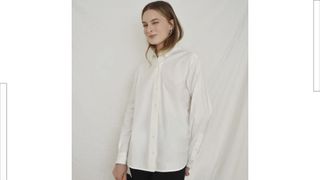 This shirt from Reformation is one of the best white shirts to buy now