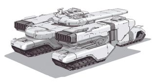 The Creator; a sketch of a futuristic tank
