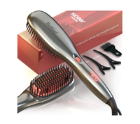 BeKind Anion Hair Straightener Brush | Save 44% | Amazon 
Includes: BeKind Anion hair straightener brush, BeKind flannelette bag, silicone 2-side anti-scald gloves, two hair clips, one hair brush, twelve hair ties, ten hair pins, one snowy hair rope, and one brush cleaner.