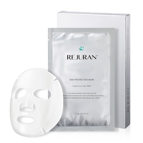 Rejuran&amp;reg; Skin Protection Mask, C-Pdrn&amp;reg; &amp;ndash; Hydrating and Soothing Facial Sheet Mask for Irritated, Stressed, Repairs &amp;amp; Restores Skin Barrier With Panthenol &amp;amp; Allantoin, Korean Skin Care. 5-Pack