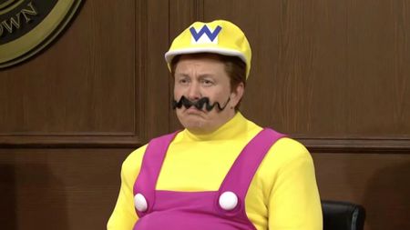 Elon Musk dressed as Wario during an SNL skit