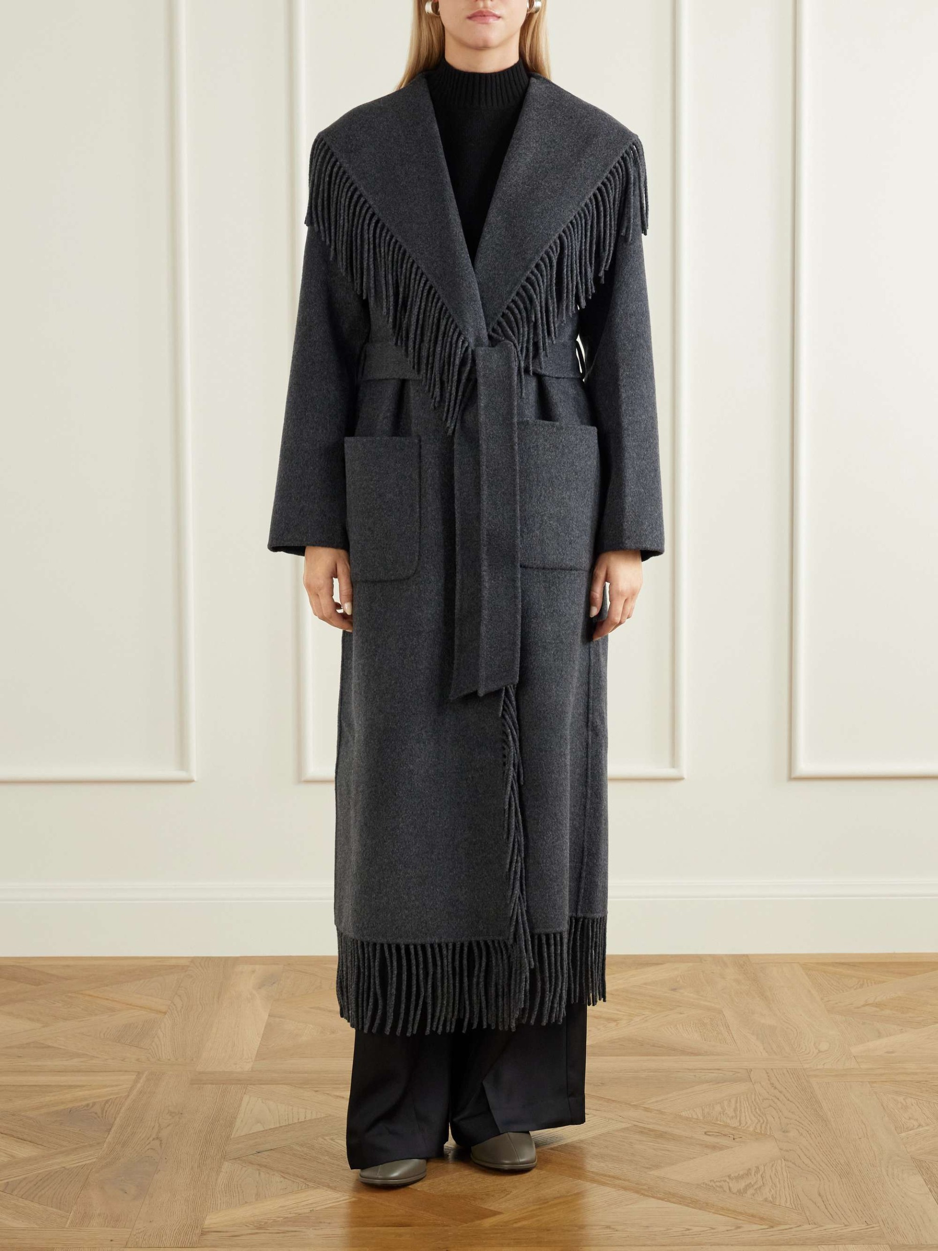Carrie Fringed Wool-Blend Coat