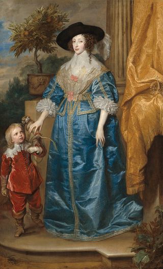 Queen Henrietta Maria with Sir Jeffrey Hudson by Anthony van Dyck (1633)