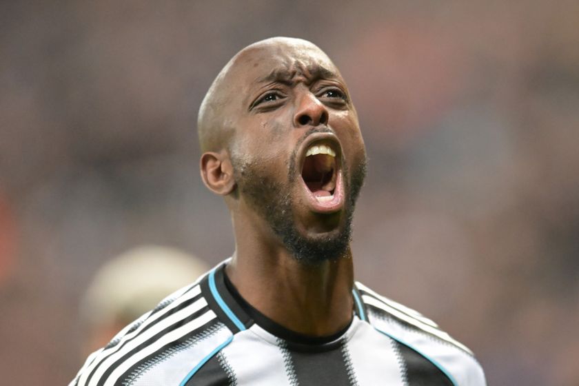 Yoane Wissa of Newcastle United celebrates his goal during the UEFA Champions League League Phase MD 7 match between Newcastle United and PSV Eindhoven at St. James&amp;apos;s Park in Newcastle, United Kingdom, on January 21, 2026. (Photo by Scott Llewellyn/MI News/NurPhoto via Getty Images)