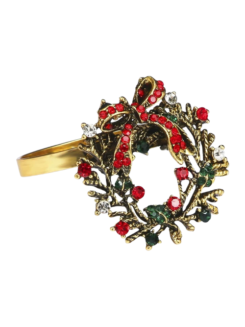 Christmas Wreath Napkin Rings, Set of 12 