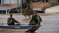 Brazilian Army soldiers patrol Porto Alegre neighborhoods amid deadly flooding