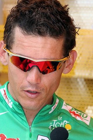 Robbie McEwen in the Tour's green jersey