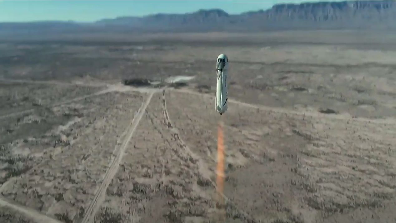 Blue Origin's first upgraded New Shepard rocket and crew capsule launches on an uncrewed suborbital flight from the company's West Texas test site on Jan. 14, 2021.