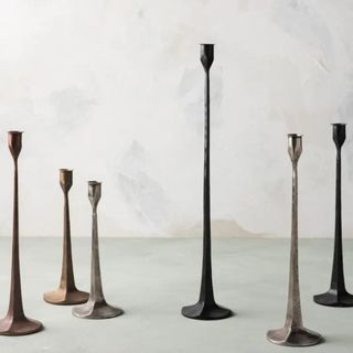 Brass magnolia candle tapers