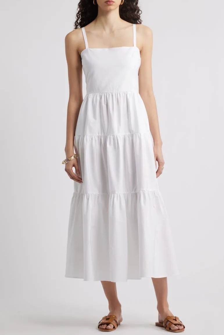 Nordstrom, Cotton Poplin Tiered A-Line Dress (Was $125) 