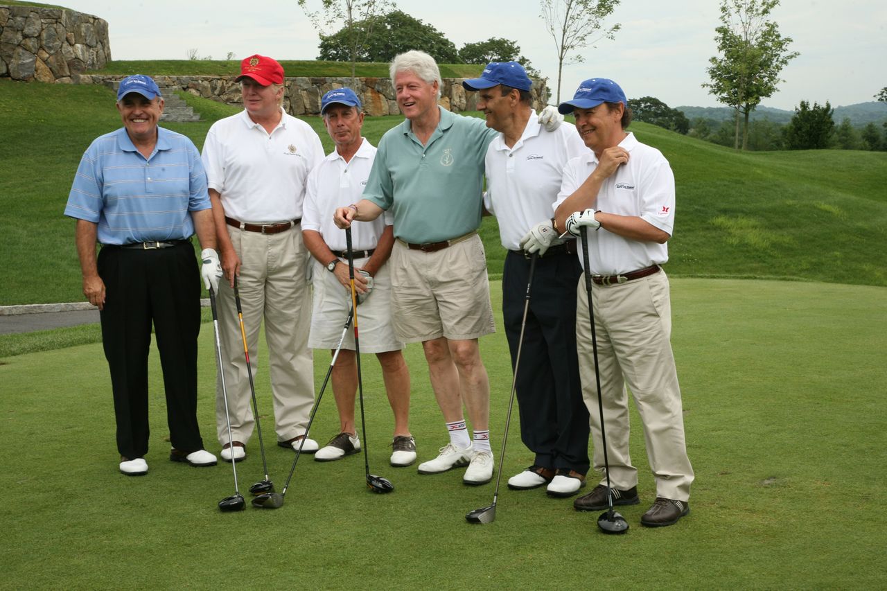 Donald Trump and former President Bill Clinton golfing