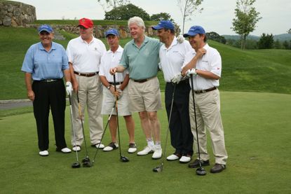 Donald Trump and former President Bill Clinton golfing