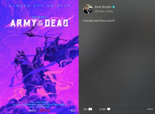 Army of the Dead image on Zack Snyder's Vero page