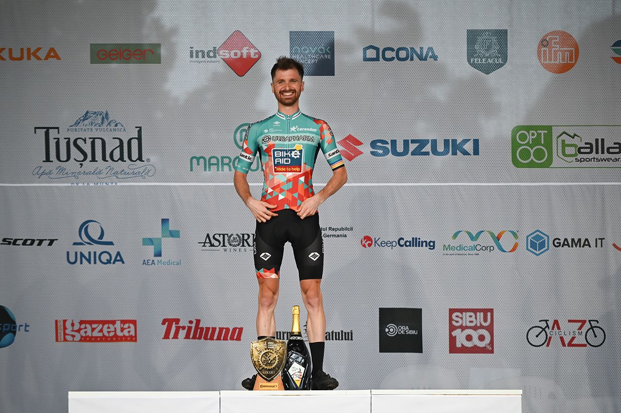 Nikodemus Holler (Ger) Bike Aid on the podium