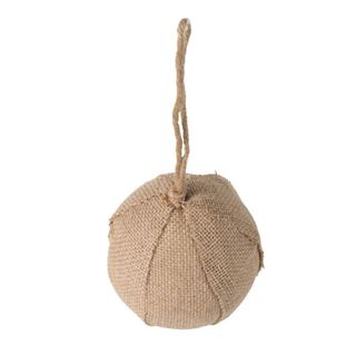 Burlap Ball Ornament with Jute Hanger