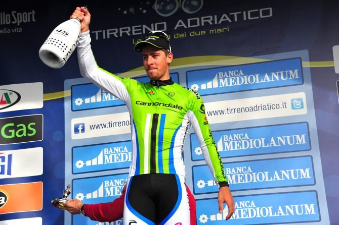 Peter Sagan steps onto the podium