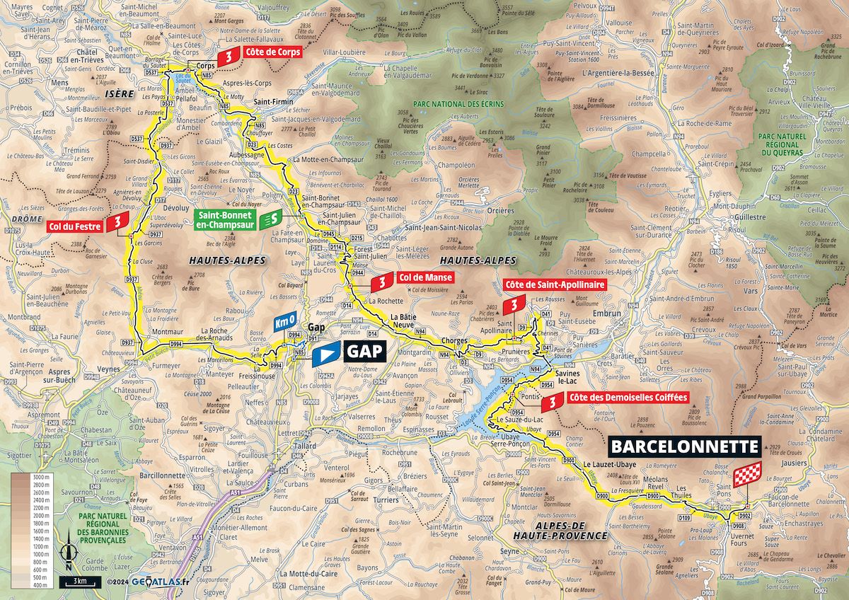 Tour de France 2024 Stage 18 route