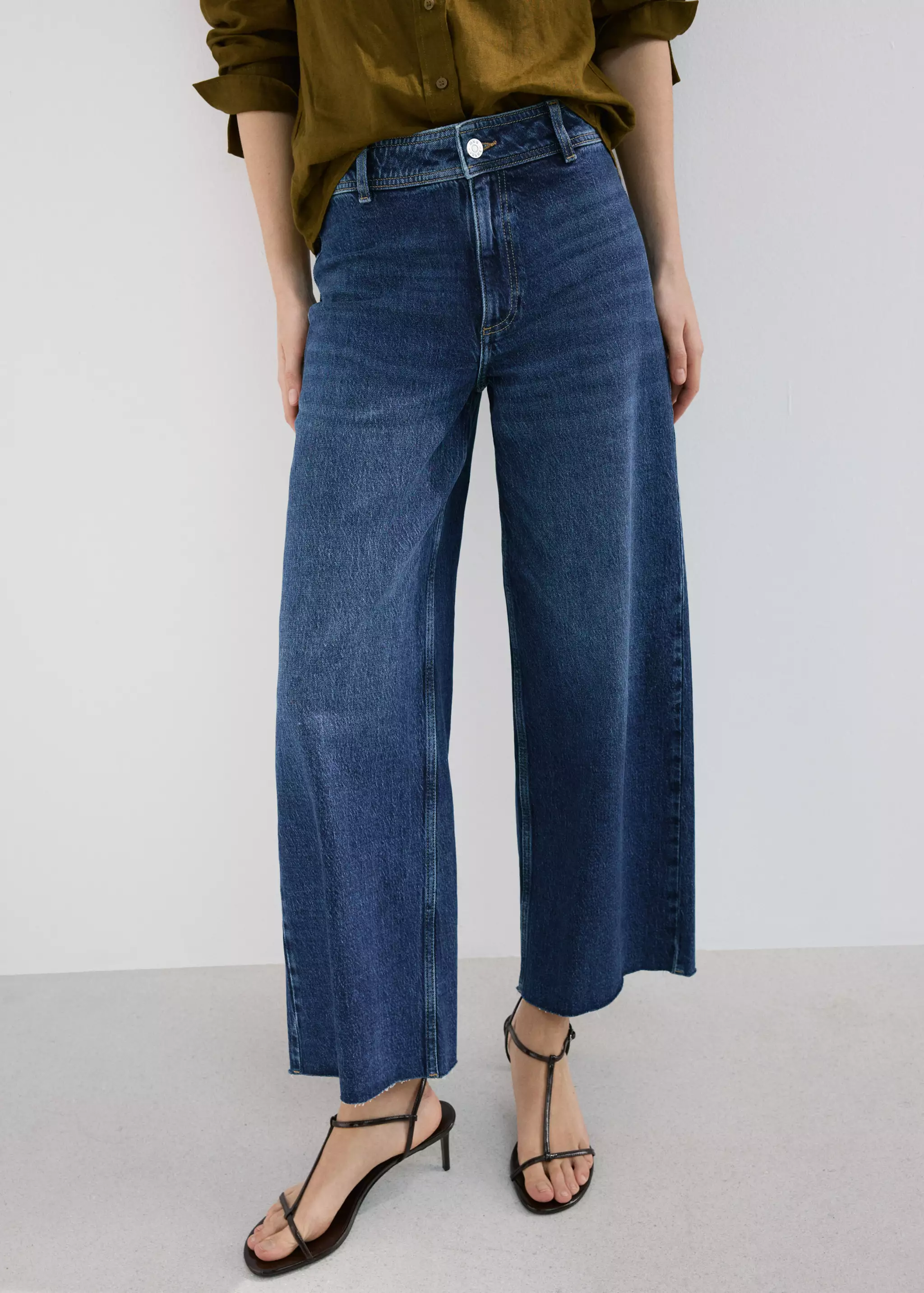 Catherin Culotte High-Rise Jeans - Women | Mango United Kingdom