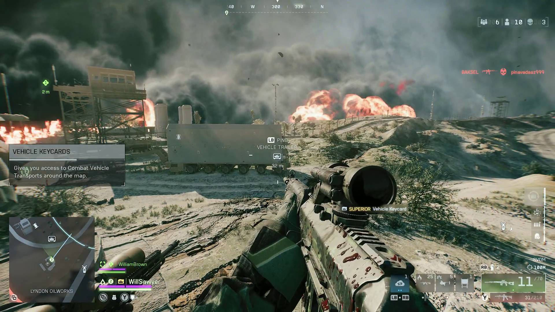 Battlefield Redsec vehicle trailer with tank inside