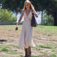 Bella Hadid wears boho dress from Mango