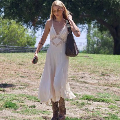 Bella Hadid wears boho dress from Mango