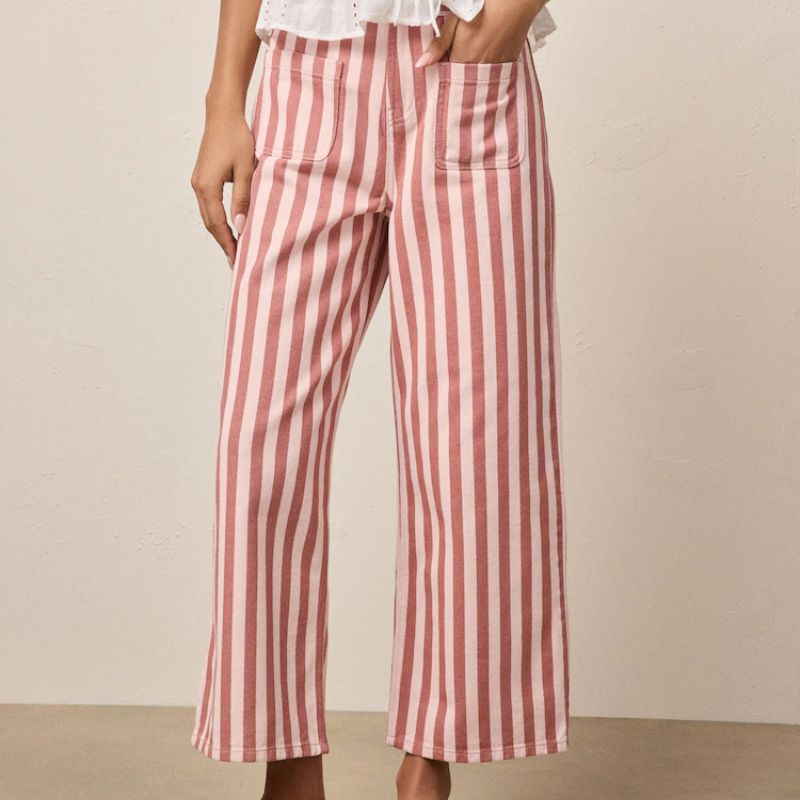 Next, red and pink stripe cropped jeans