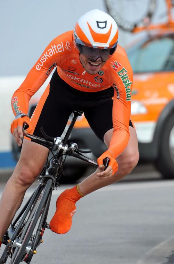Samuel Sanchez (Euskaltel-Euskadi) during his chrono test