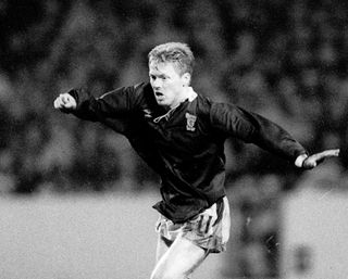 Mo Johnston pictured playing for Scotland in 1989