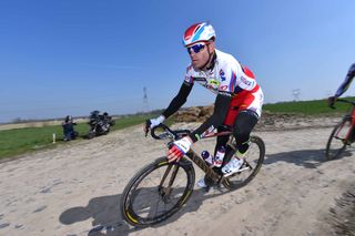 Alexander Kristoff (Katusha) recons the Paris-Roubaix course