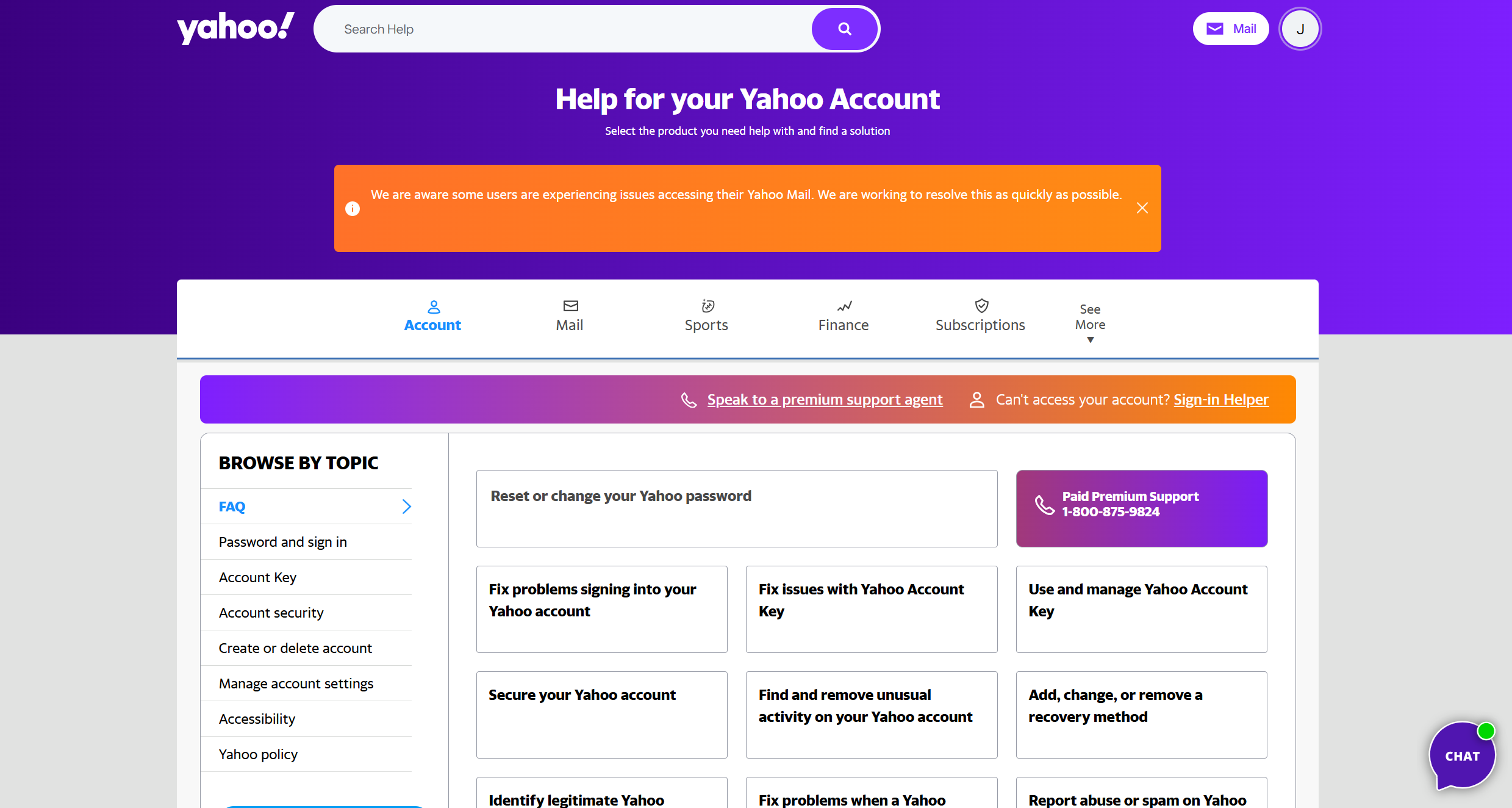 Yahoo mail outage 7-24-2025