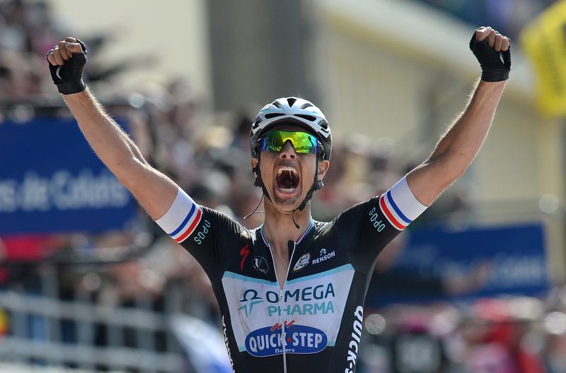 Nikki Terpstra celebrates the 2014 Paris-Roubaix, a first for Dutch riders since 2001