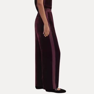 Silk-Blend Velvet Relaxed Tapered Pant