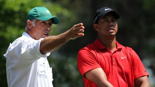 Steve Williams and Tiger Woods at the 2011 Masters