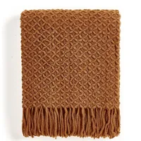 Crevent Farmhouse Boho Knitted Throw