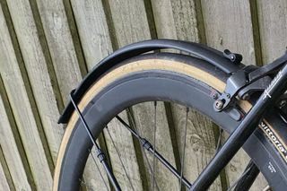 Image shows Flinger Race Pro clip-ons which are among the best bike fenders / mudguards