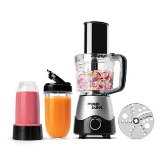 Silver Magic Bullet blender with two additional cups 