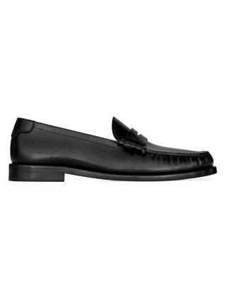 Saint Laurent Le Loafers Penny Slippers In Glazed Leather