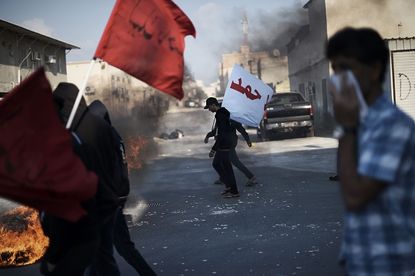 Bahraini protesters on the anniversary of the country's 2011 uprising.
