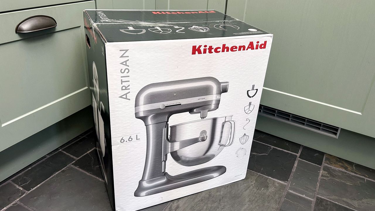 KitchenAid 7-Quart Stand Mixer in the box