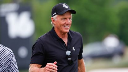 Greg Norman at the Bedminster LIV Golf Invitational Series event