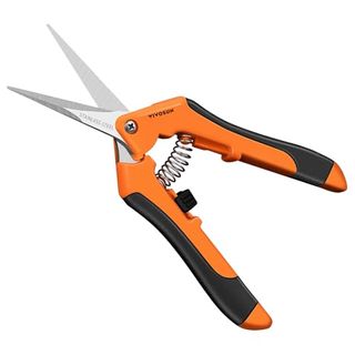 Vivosun 6.5 Inch Gardening Scissors Hand Pruner Pruning Shear With Straight Stainless Steel Blades Orange 1-Pack