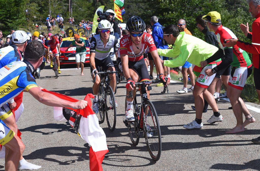 Thomas De Gendt (Lotto Soudal) and Serge Pauwels (Dimension Data)