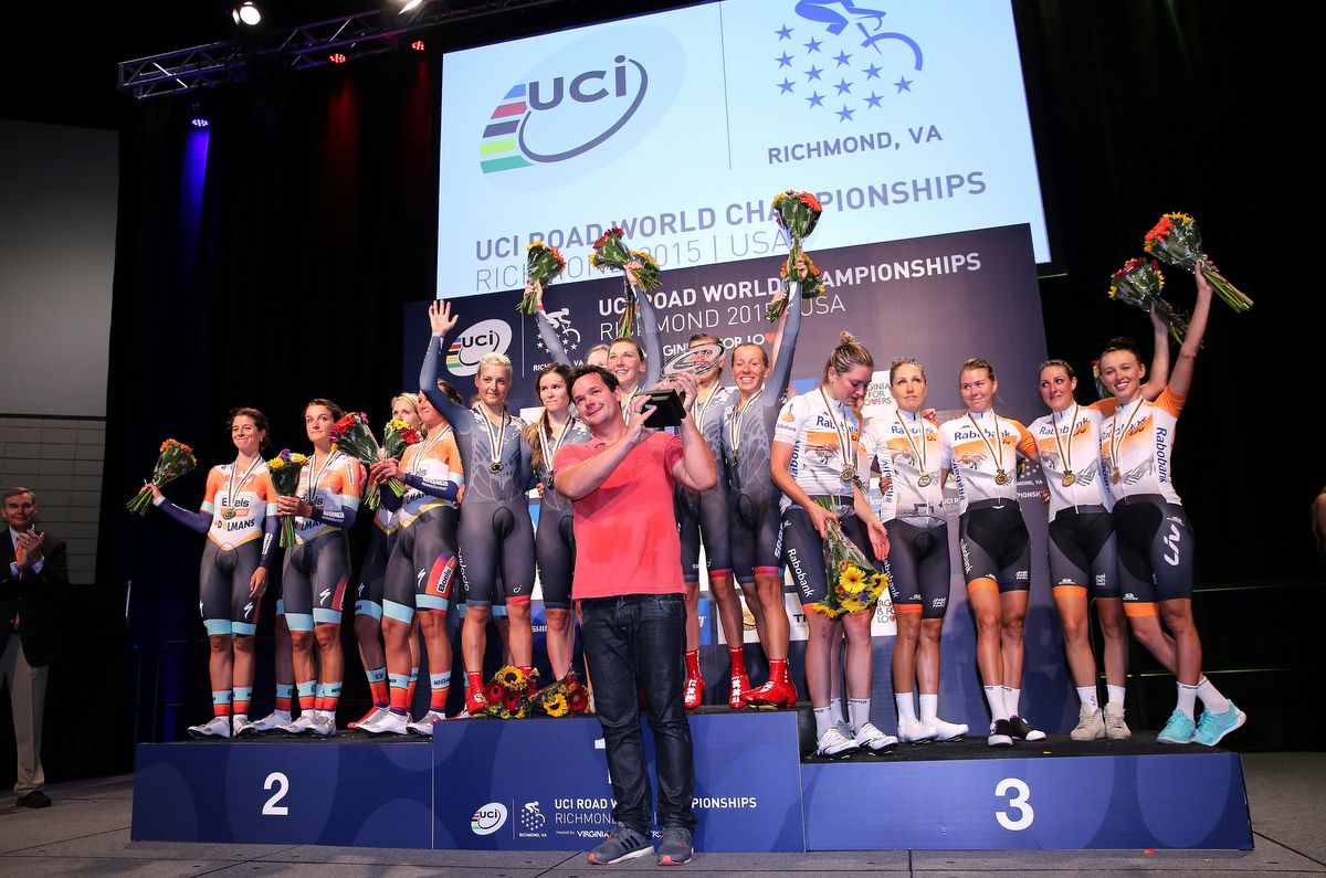 Boels-Dolmans, Velocio-SRAM and Rabo-Liv made up the women's team time trial podium