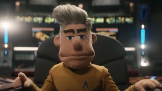A puppet version of Captain Pike in Strange New Worlds season 4